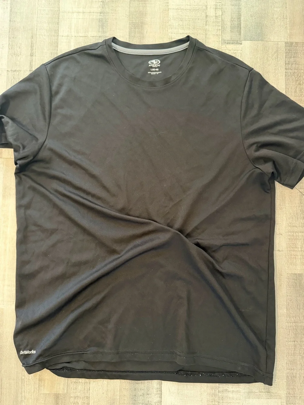 Men’s Large Shirt Lot of 2 Nike Dri-FIT Athletic Works Black Gray Activewear